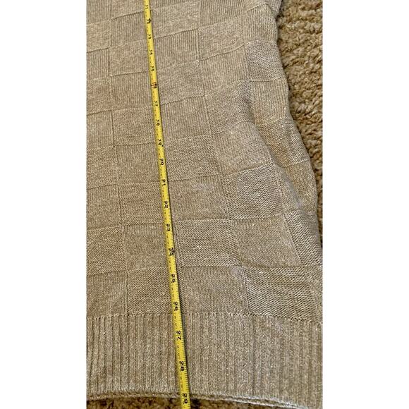 Clan Douglas Linen Silk Sweater XLL 2XL Cable Knit Scotland Taupe Gold Men EUC - Picture 4 of 9